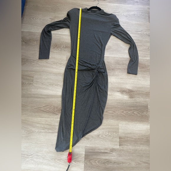 WinWin Womens Dress Size Small Gray High Spilt Bodycon Mock Neck - Picture 11 of 13